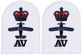 Brit. Stickabzeichen, weiss, "ROYAL NAVY, AV", neuw.