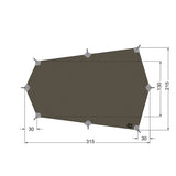 Tatonka - Tarp Wing 3 LT stonegrey-olive (320 x 280cm)
