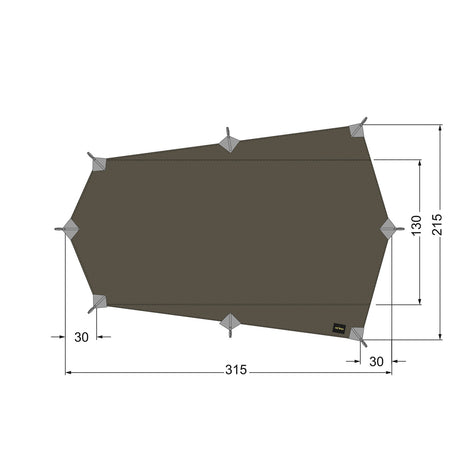 Tatonka - Tarp Wing 3 LT stonegrey-olive (320 x 280cm)