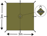 Mehrzweckplane, "Tarp Extrem", woodland, ca. 300 x 300 cm