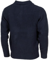 Pullover, "Troyer", blau, mit Reissverschluss