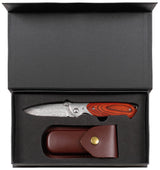 Klinge, Waffe, Dolch, Messer, messer, Klappmesser, Damastklinge, Holzgriff, Lederhülle, Nebenklinge, Taschenmesser, Damastmes