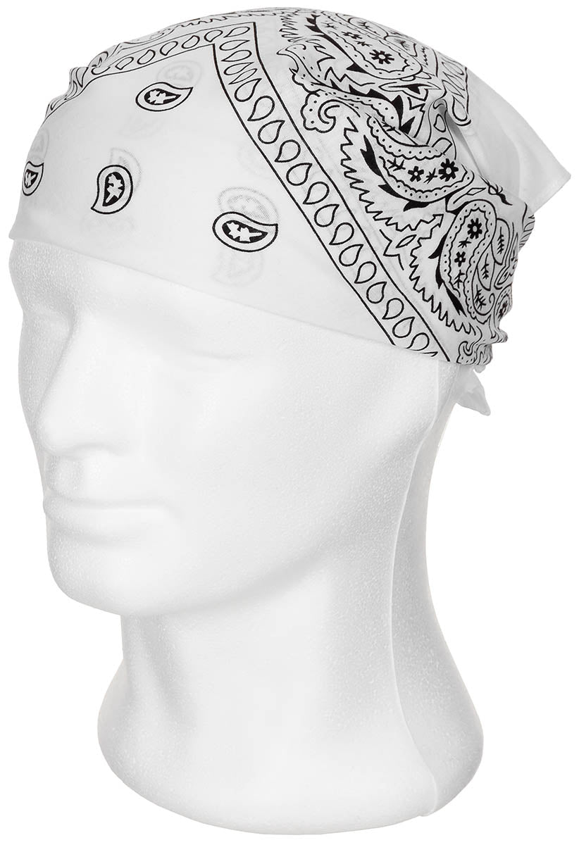 Bandana, weiss-schwarz, ca. 55 x 55 cm, Baumwolle
