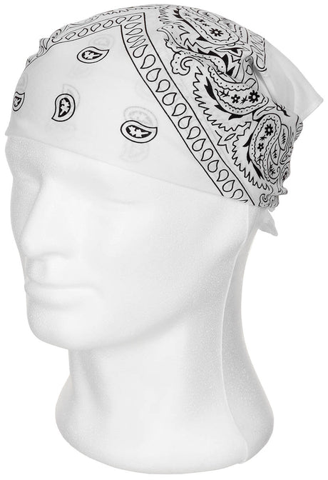 Bandana, weiss-schwarz, ca. 55 x 55 cm, Baumwolle