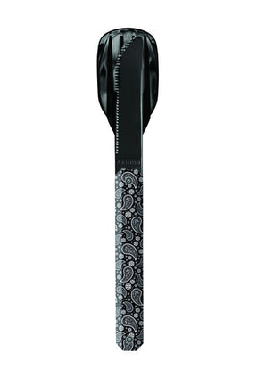Besteckset 12H34, Hochglanz Schwarz, Schwarzes Bandana