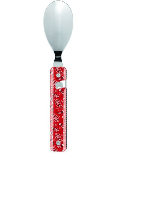 Besteckset faltbar 13H25, Hochglanz Poliert, Rotes Bandana