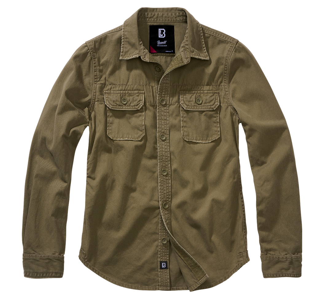 Women Vintage Shirt Long Sleeve olive