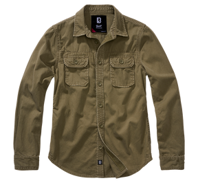 Women Vintage Shirt Long Sleeve olive