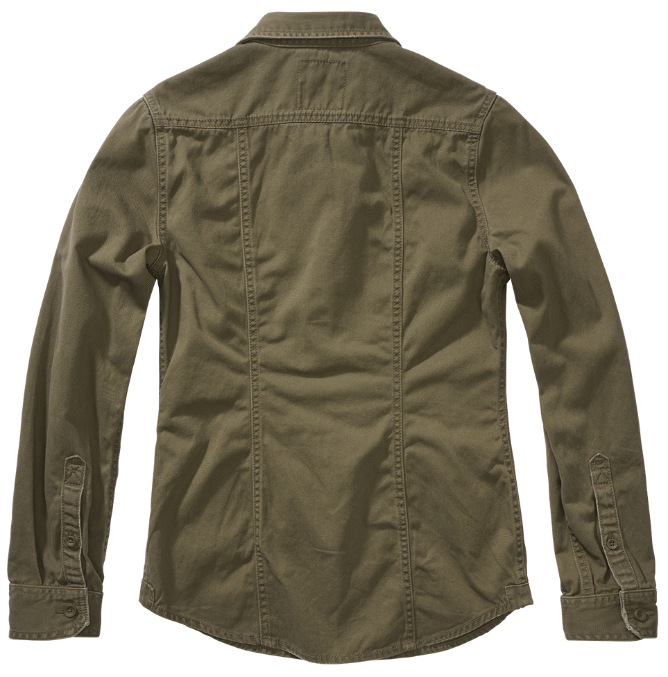 Women Vintage Shirt Long Sleeve olive