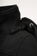 Women Square Fleece Jacket black