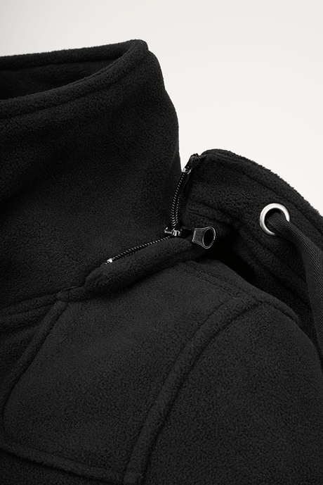 Women Square Fleece Jacket black