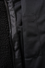 Women Teddyfleece Jacket Hooded black