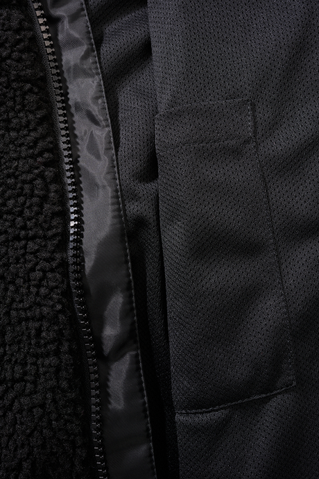 Women Teddyfleece Jacket Hooded black