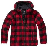 Women Teddyfleece Jacket Hooded red/black