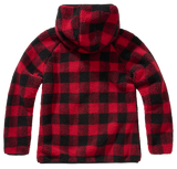 Women Teddyfleece Jacket Hooded red/black