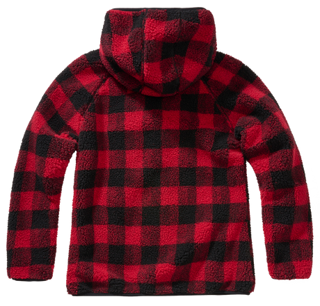 Women Teddyfleece Jacket Hooded red/black