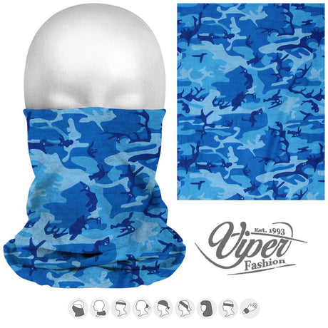 Mehrzweckschal 9 in 1, blau "Camouflage"