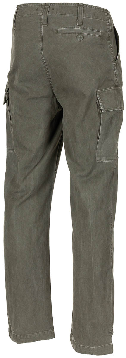 Moleskinhose, oliv- stonewashed
