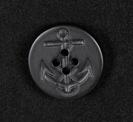 US Pea Coat, schwarz, mit schwarzen Knöpfen