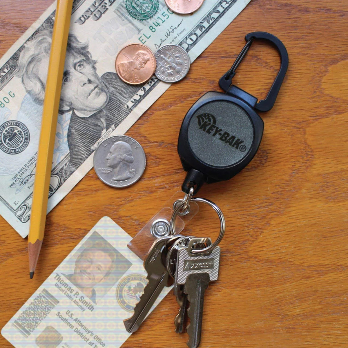 KEY-BAK® - KB Sidekick Schlüssel und Badgehalter mit Karabiner