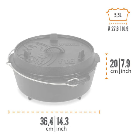 Petromax - Feuertopf / Dutch Oven ft6 mit Füssen (5,5 Liter)