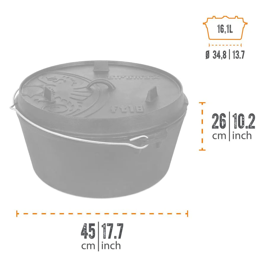 Petromax - Feuertopf / Dutch Oven ft18 mit Füssen (16,1 Liter)
