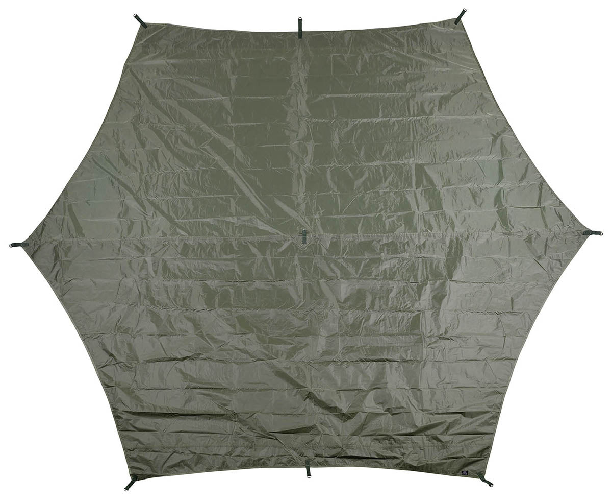 Plane, "Hexagon-Tarp", oliv, ca. 340 x 310 cm