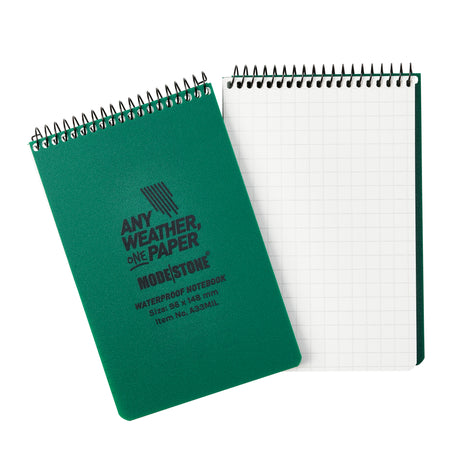 Modestone - Wasserfester Notizblock Lineal 96x148mm, 50 Blatt (grün)