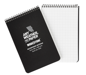 Modestone - Wasserfester Notizblock 96x148mm, 50 Blatt (schwarz)