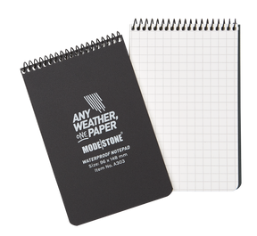 Modestone - Wasserfester Glow in the dark Notizblock 96x148mm, 30 Blatt (schwarz)
