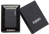 Zippo Feuerzeug - Black Matte Zippo Logo (schwarz matt)