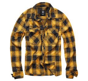 Check Shirt Long Sleeve black-yellow