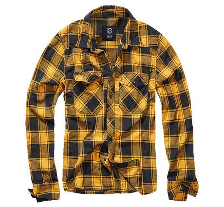 Check Shirt Long Sleeve black-yellow