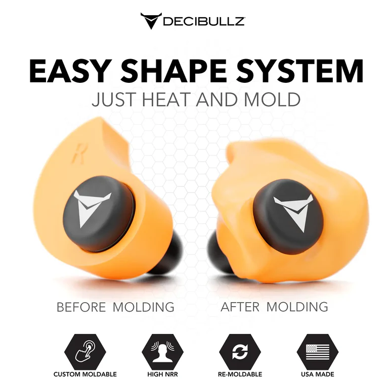 Custom Molded Earplugs Gehörschutzstöpsel orange (SNR=27db)