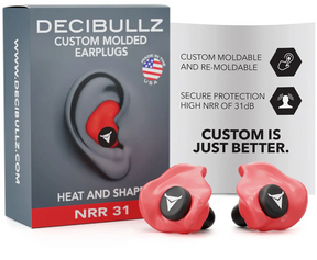 Custom Molded Earplugs Gehörschutzstöpsel rot (SNR=27db)