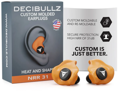 Custom Molded Earplugs Gehörschutzstöpsel orange (SNR=27db)