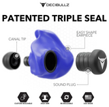 Decibullz - Custom Molded Earplugs Gehörschutzstöpsel blau (SNR=27db)