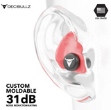 Custom Molded Earplugs Gehörschutzstöpsel rot (SNR=27db)