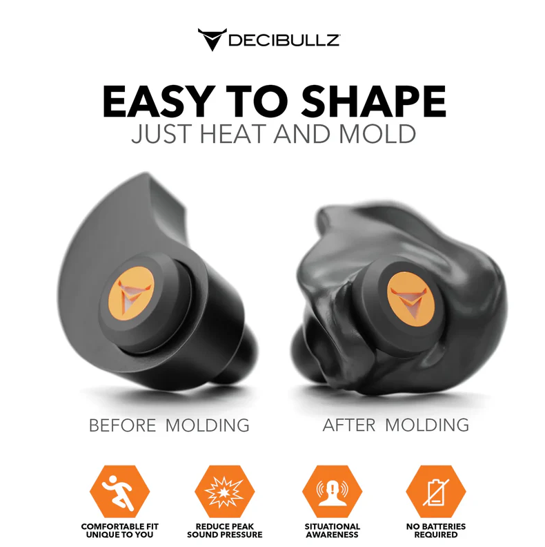 Decibullz - Custom Molded Percussive Filter schwarz (NRR=31db)