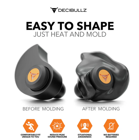 Decibullz - Custom Molded Percussive Filter schwarz (NRR=31db)