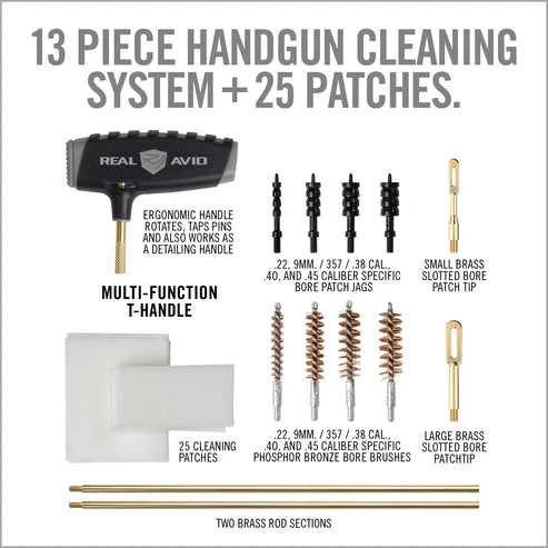 Real Avid - Handgun Cleaning Kit 22/9mm/357/38/40/45 (Reinigungsset)