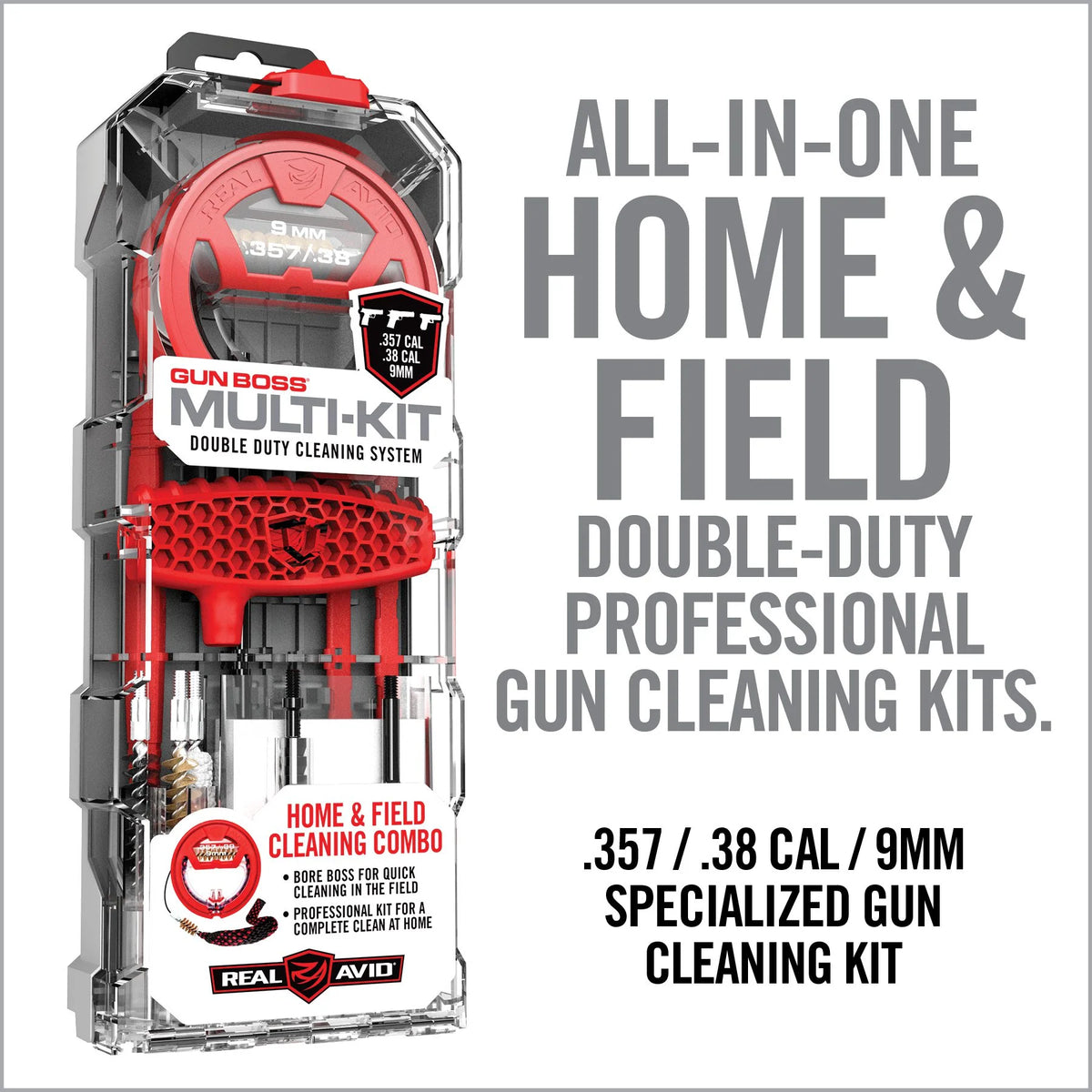 Real Avid - Multi-Kit 357CAL/38CAL/9MM (Reinigungsset)