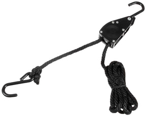Spannseil, 6 mm, 2 Meter, mit Ratschensicherung, schwarz