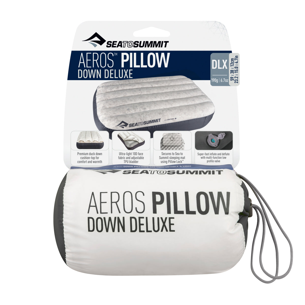 Reisekissen Aeros Daunen Deluxe grau
