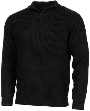 Pullover, "Troyer", schwarz, mit Reissverschluss
