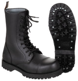 Stiefel, 10-Loch,"Pure Trash", schwarz, Stahlkappe, Schrauben
