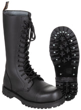 Stiefel, 14-Loch,"Pure Trash", schwarz, Stahlkappe, Schrauben