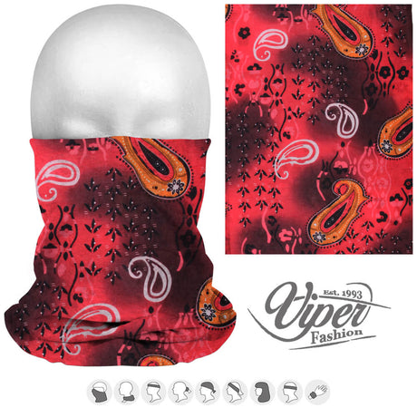 Mehrzweckschal 9 in 1, multicolor "Paisley & Blumen"