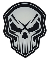 Klettabzeichen Angry skull - glow in the dark