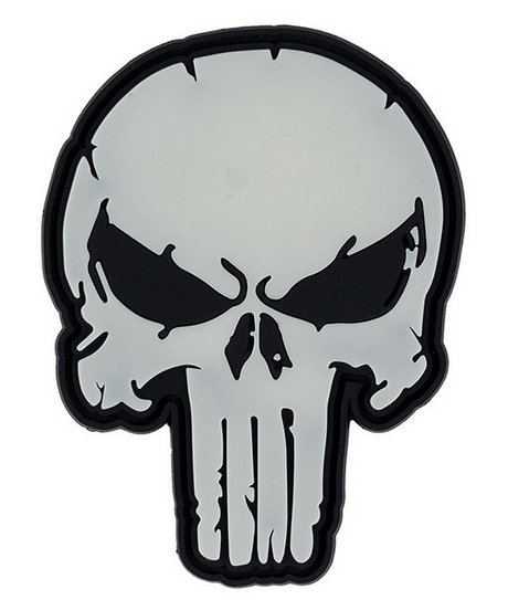 Klettabzeichen Punish Totenkopf - glow in the dark